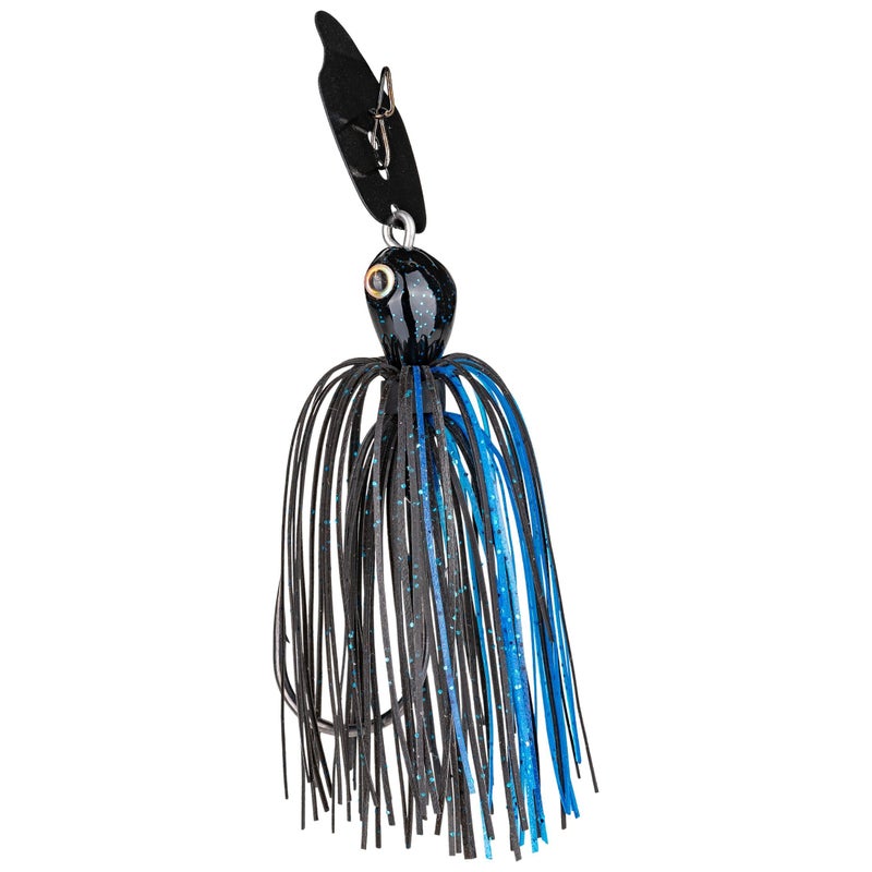 Strike King (TCVSJ38-2) Thunder Cricket Vibrating Swim Jig Fishing Lure, 2 - Black / Blue, 3/8 oz, Ultra-Stiff Stainless Steel Blade - Image 4